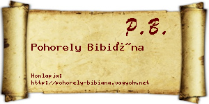 Pohorely Bibiána névjegykártya